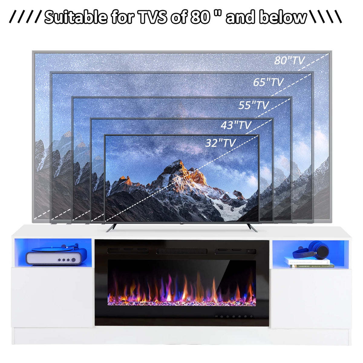 70" Fireplace TV Stand with 36" Electric Fireplace P295440