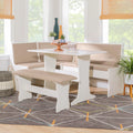 Tan Dining Table and Bench Set with Storage K69973