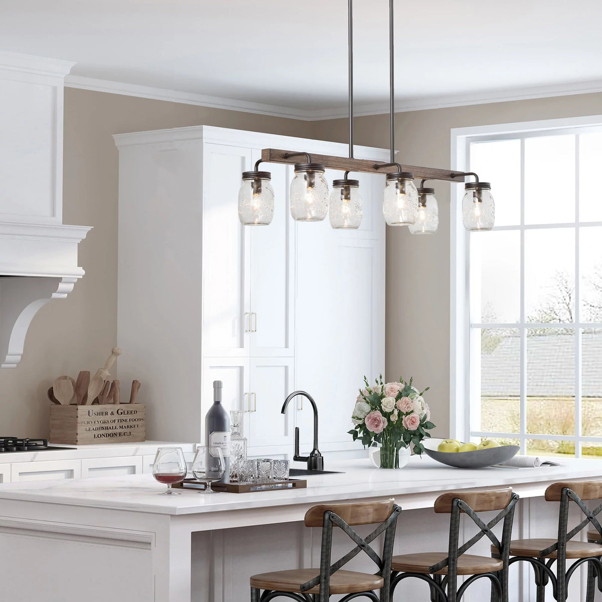 6-Light Glass Chandelier I9502