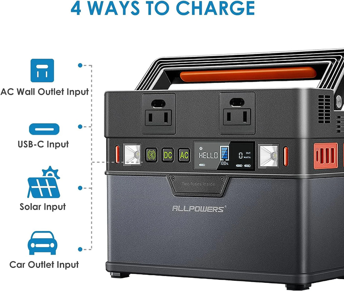 288Wh Portable Power Station with 300 Watt AC Outlets D262
