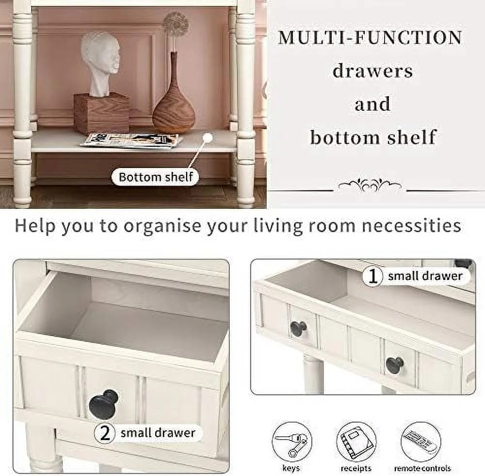 Narrow Console Table with Three Drawers W49163