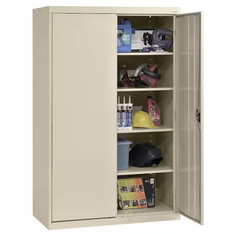 Steel Freestanding Garage Cabinet in Putty S6355