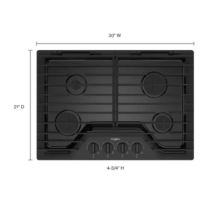 4-Burners Recessed Gas Cooktop in Black F385283