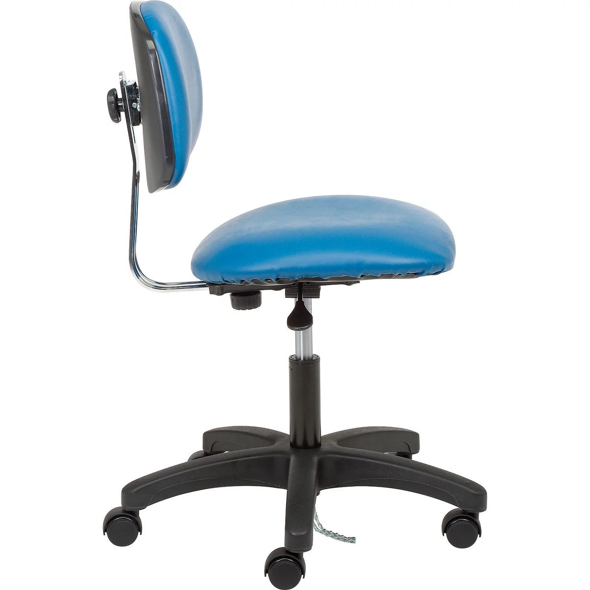 Royal Blue Vinyl Armless Mid Back Chair E1313