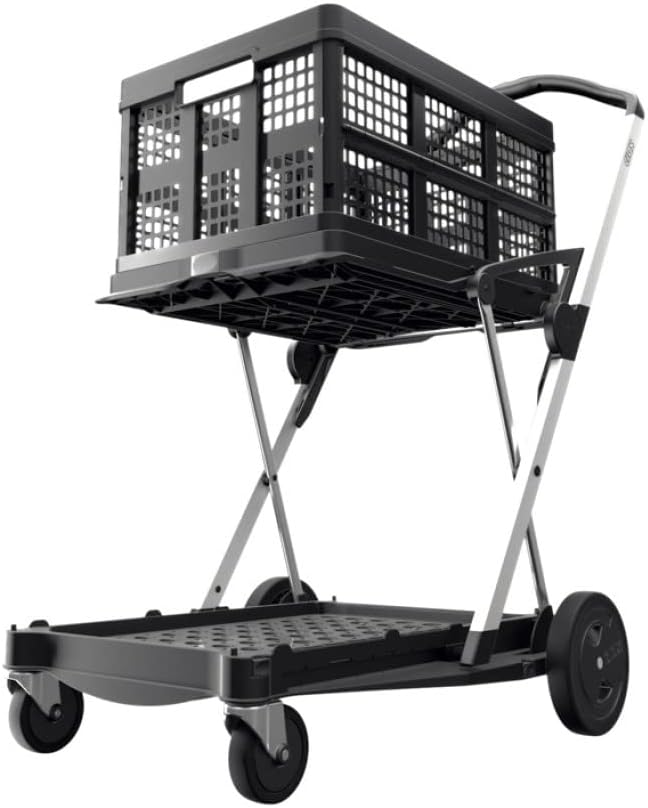 Collapsible Folding Trolley Cart with Storage Crate V1321