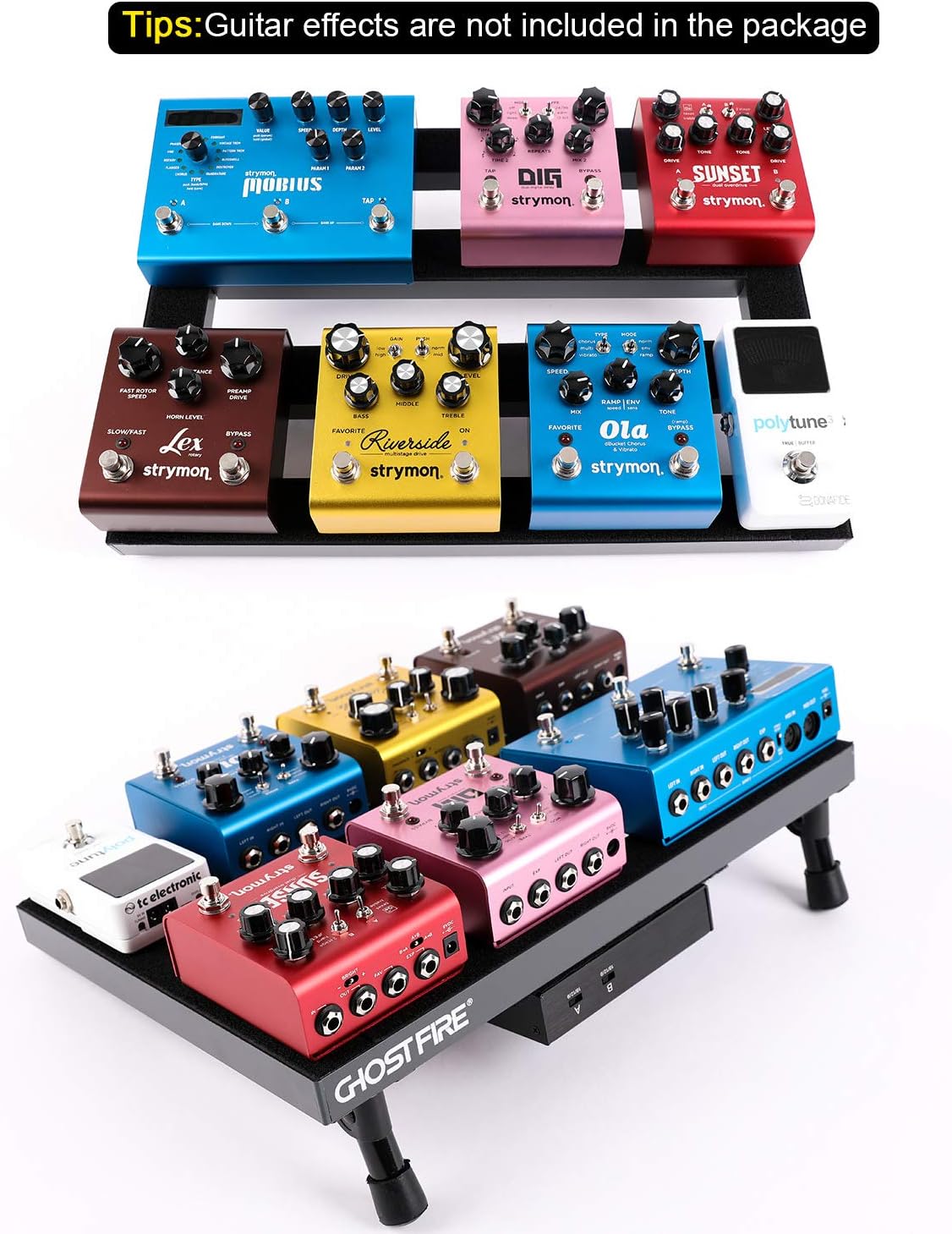 Aluminum Alloy Guitar Pedal Board with Carry Case O93221