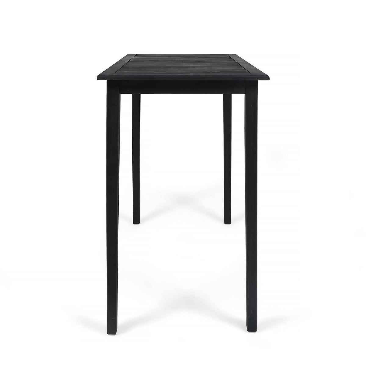 Acacia Wood Rectangle Bar Table Dark Gray Y24574