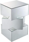 Silver End Table with Geometrical Base N93728