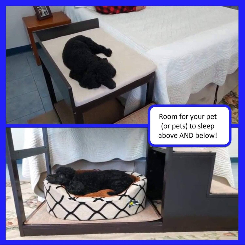 Brown Multi-Level Bed and Step System for Dogs Cats N3424