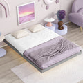 Grey Full Size Floating Platform Bed with LED Lights A213