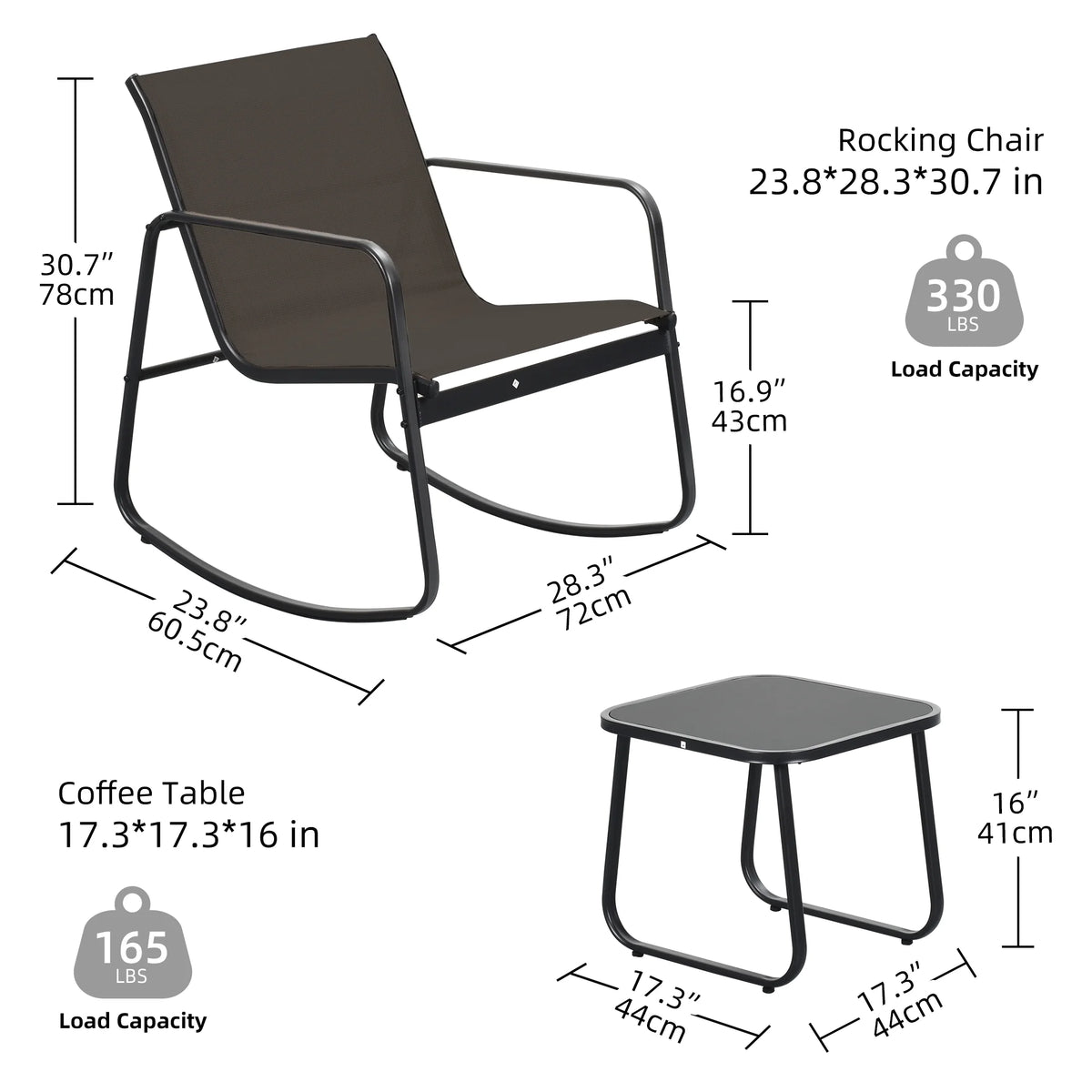 3-Piece Outdoor Patio Bistro Furniture Set G81225
