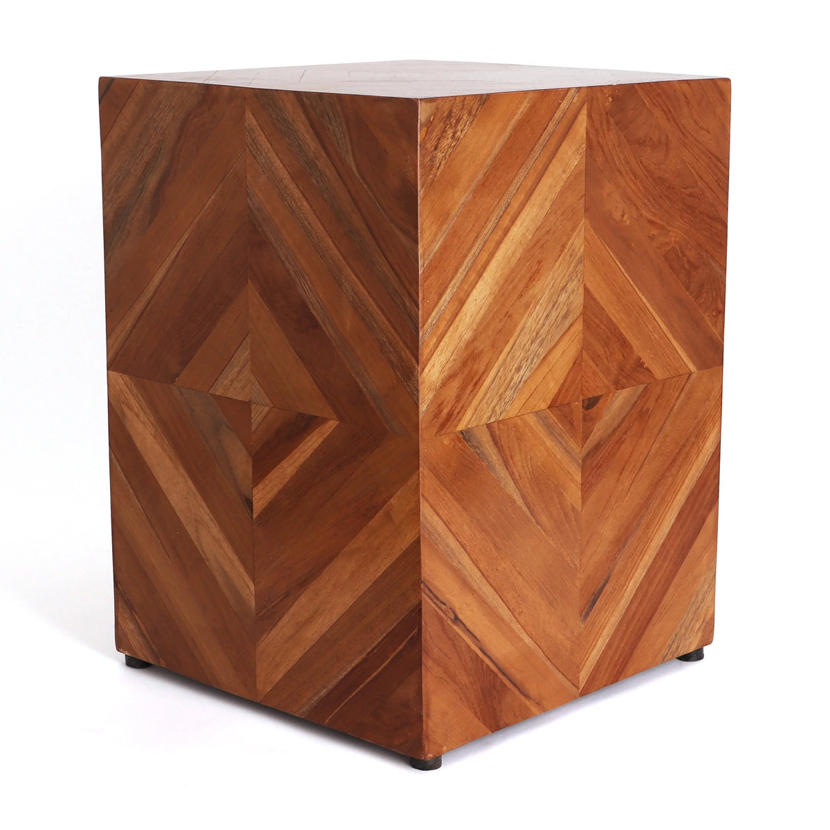 Teak Wooden Garden Stool Side Table N39195