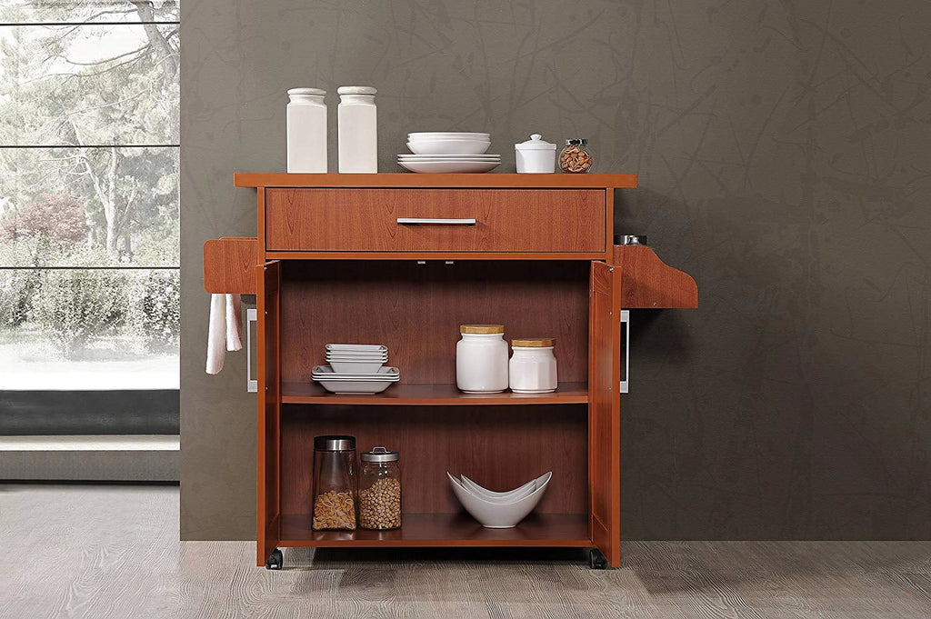Kitchen Island with Spice Rack and Towel Holder H8132
