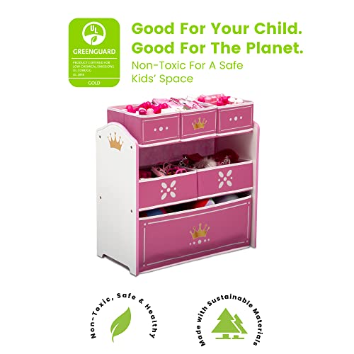 White/Pink 6 Bin Toy Storage Organizer N40303
