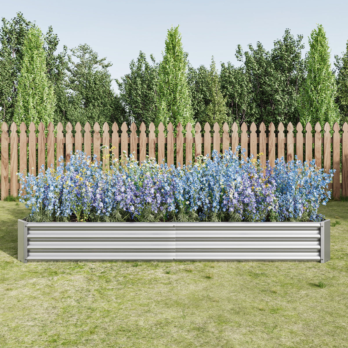 Metal Raised Garden Bed Outdoor for Vegetables Flowers Herb U7643