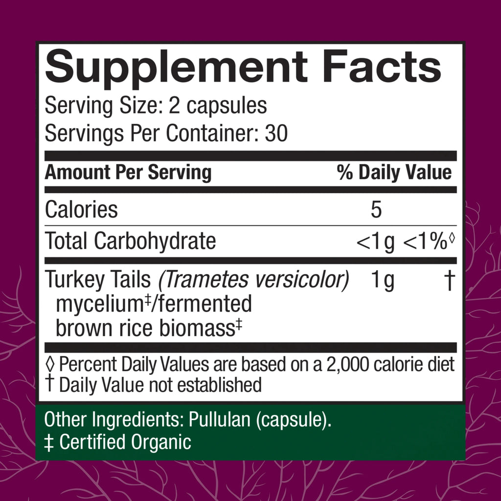 Turkey Tail Mushroom Supplement 60 Capsules U647