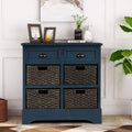 White Storage Cabinet with 2 Drawers and 4 Fabric Baskets N925