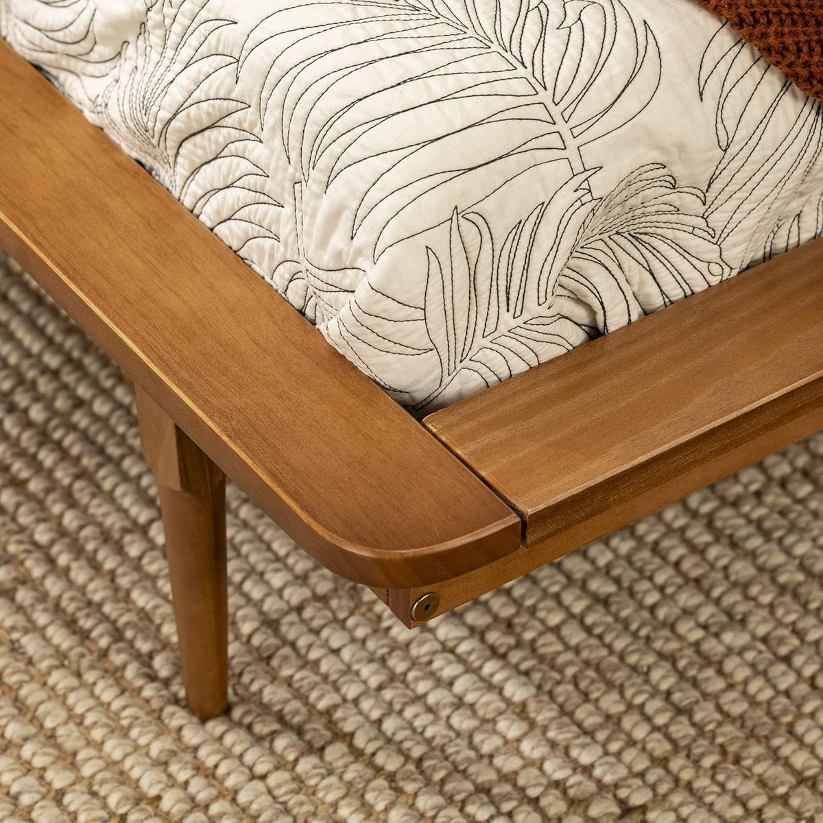 Twin Caramel Solid Wood Platform Bed Z293384
