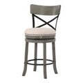 Light Grey and Black Wood Counter Height Bar Stool Set of 2 A65965