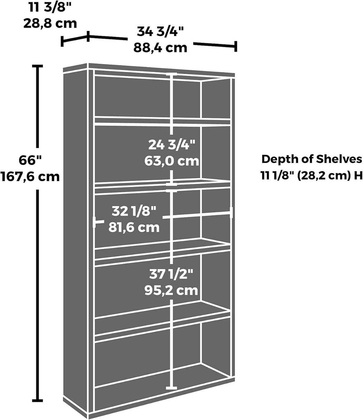 5-Shelf Bookcase E6815