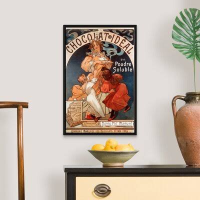 Chocolate Print on Black Framed Canvas Y806