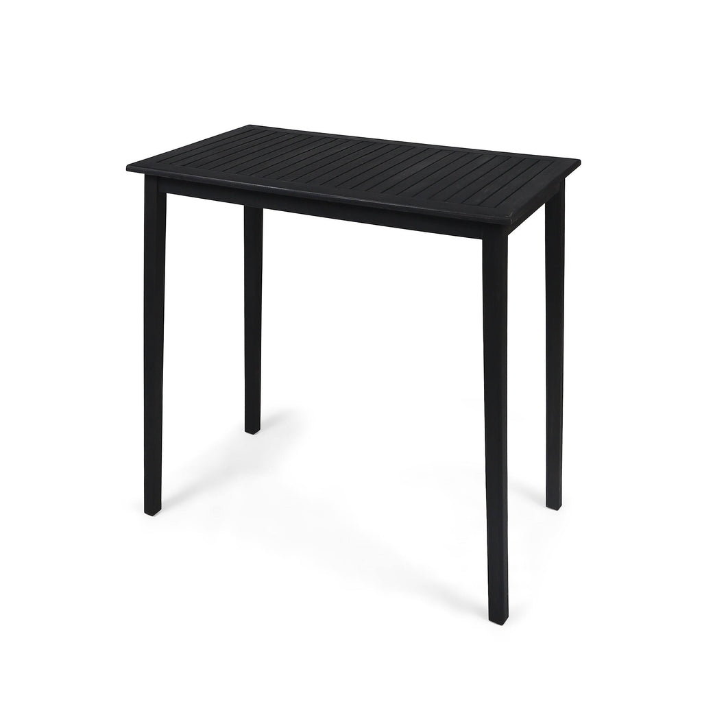 Acacia Wood Rectangle Bar Table Dark Gray Y24574