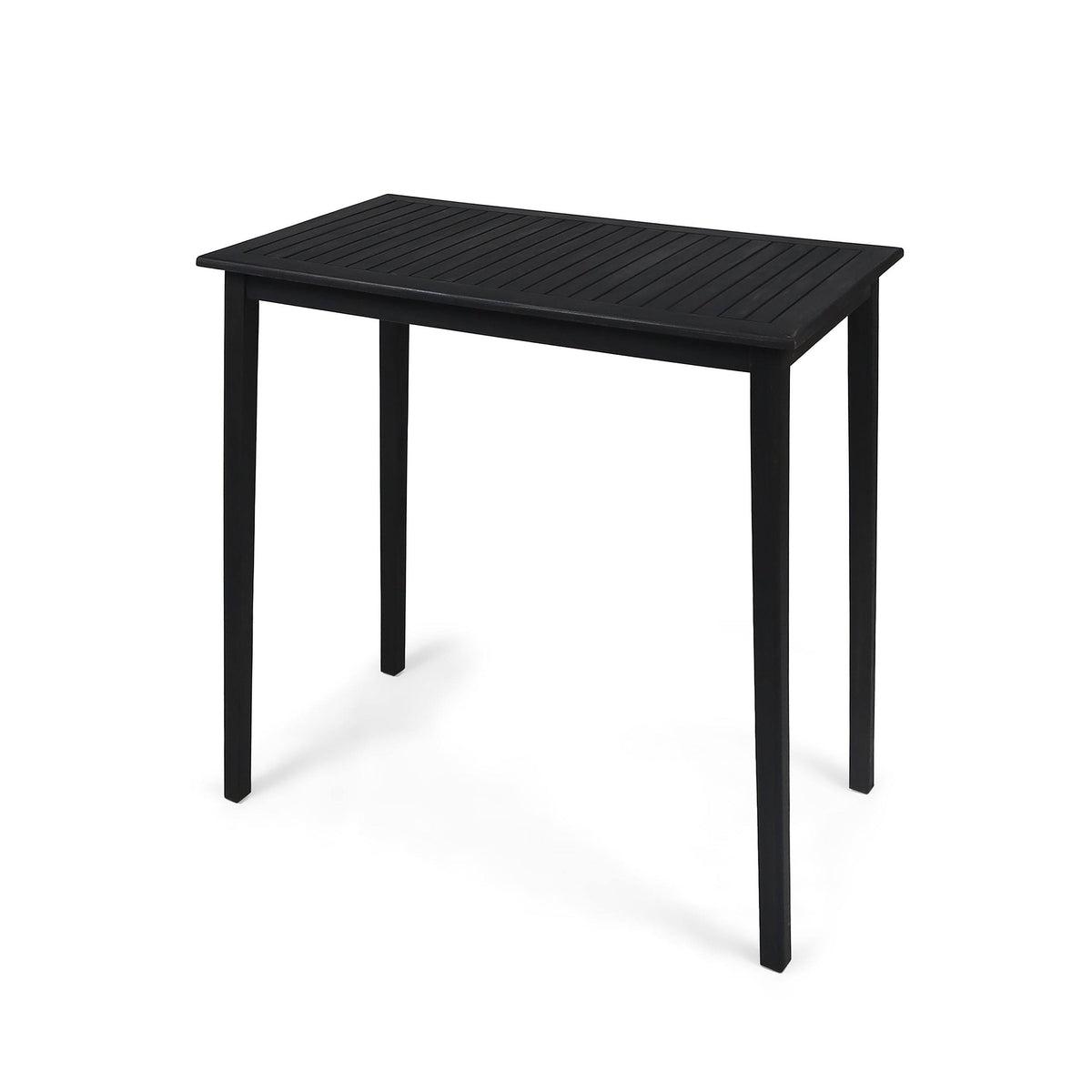 Acacia Wood Rectangle Bar Table Dark Gray Y24574