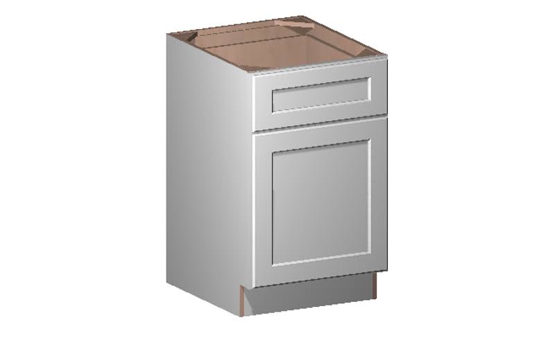 White 1 Door 1 Drawer Base Cabinet T2112