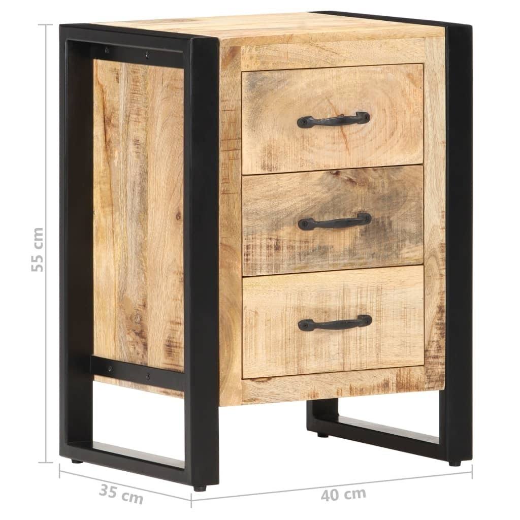 Solid Mango Wood Bedside Cabinet J7711