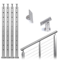 4 Pack Stainless Steel Cable Railing Post W9338
