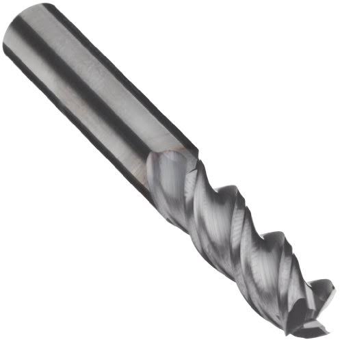 Carbide Square Nose End Mill, TiCN Finish, 3 Flutes H197