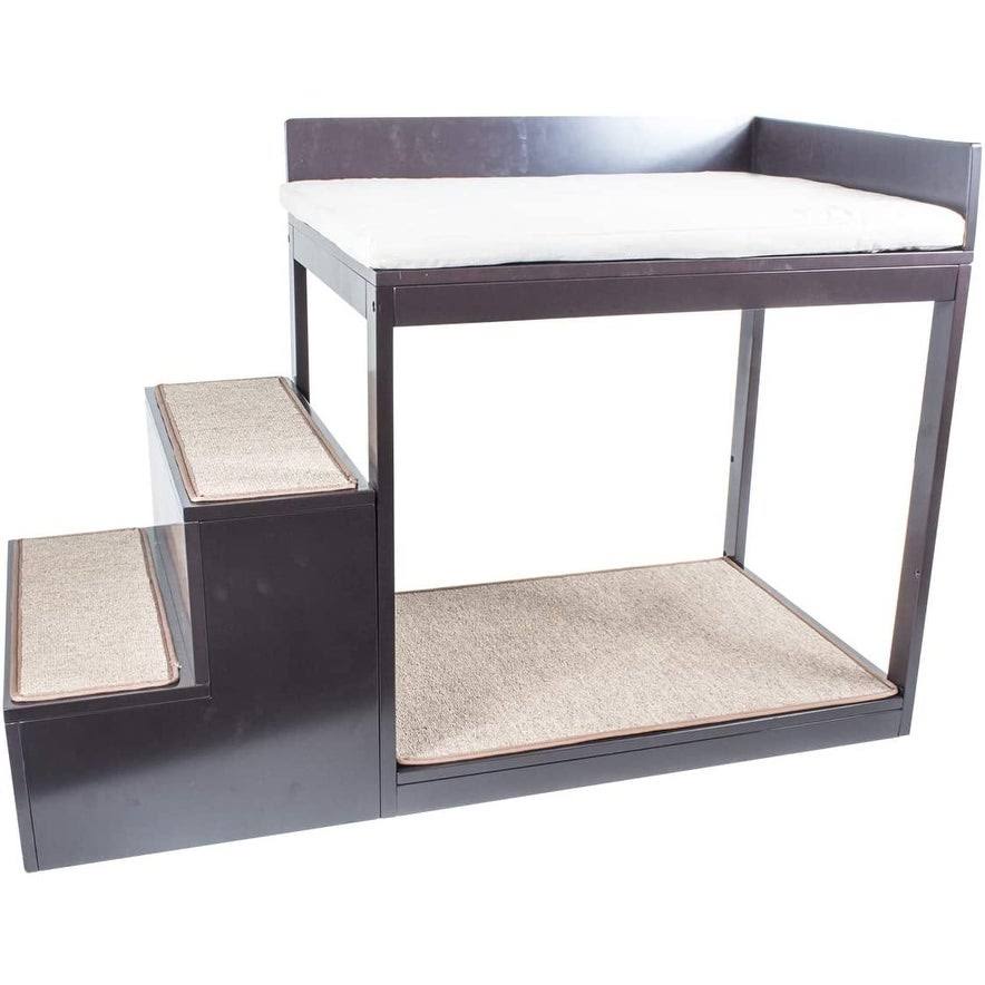 Brown Multi-Level Bed and Step System for Dogs Cats N3424