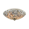 Two Light Flush Mount with Gray Capiz Shells G9947