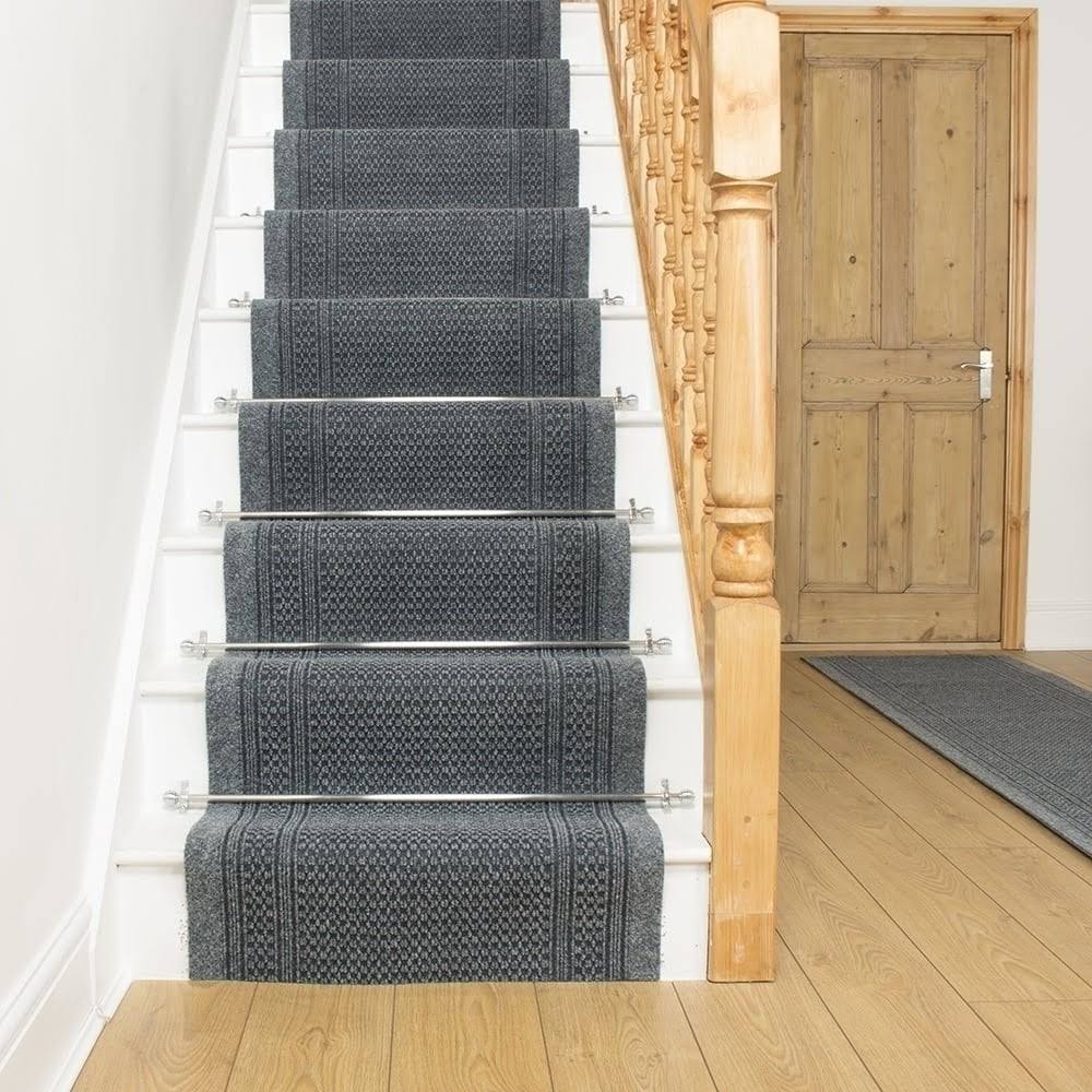 Aztec Gray Stair Carpet Runner 19 foot K535