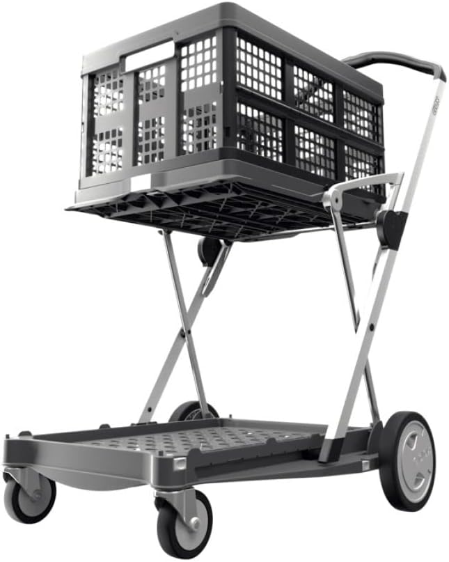 Collapsible Folding Trolley Cart with Storage Crate V1321