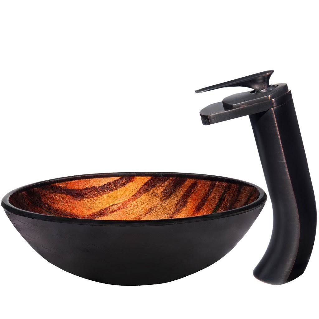 Glass Vessel Bathroom Sink Set A85404