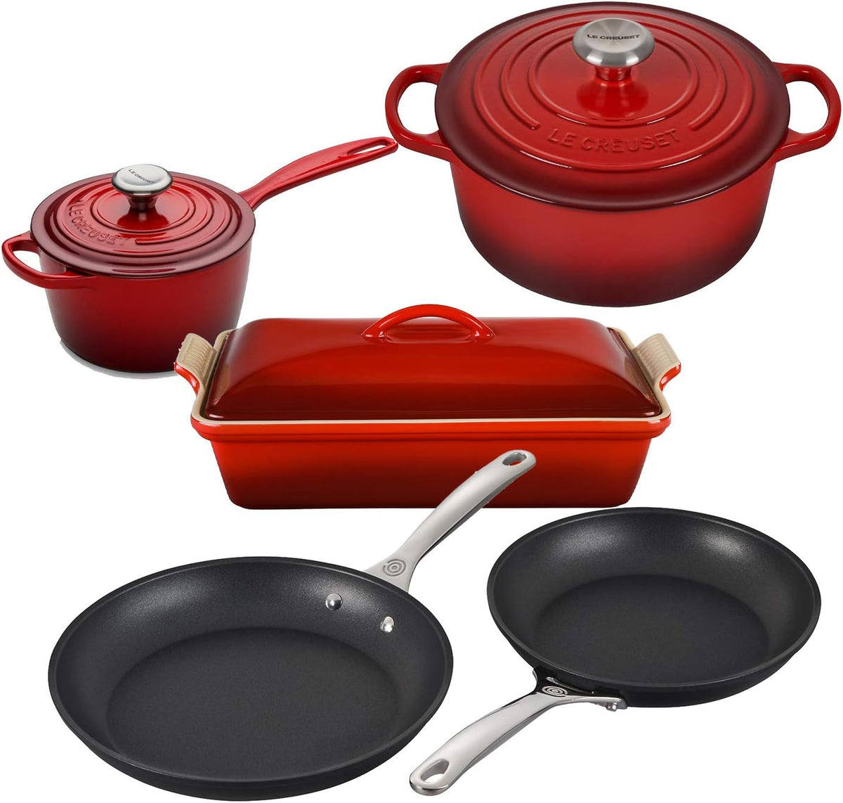 Enameled Cast Iron and Nonstick Cookware Set J625