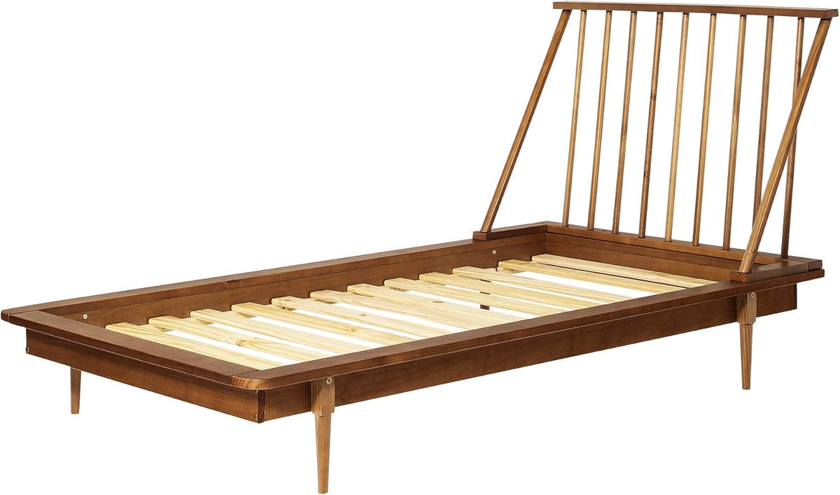 Twin Caramel Solid Wood Platform Bed Z293384