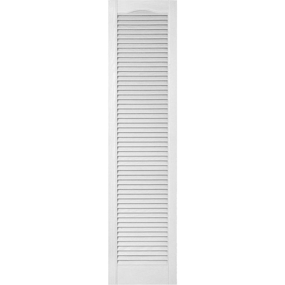Vinyl Cathedral Top Open Louver Shutters Bright White V673