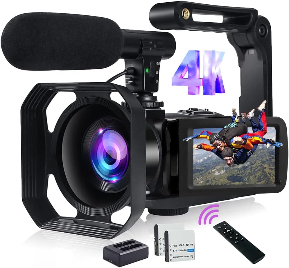 4K Video Camera Camcorder with Microphone and Touch Screen H26183