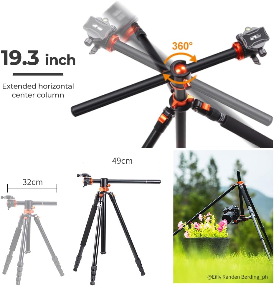 94 Inch 4 Section Aluminium Camera Tripod with 360 Degree Ball Head S474