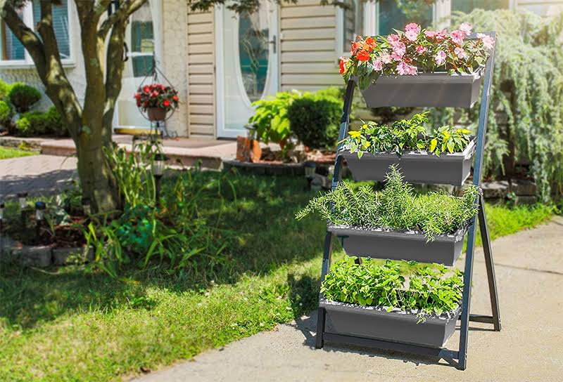 4-Bin 4ft Vertical Garden Grey E34186