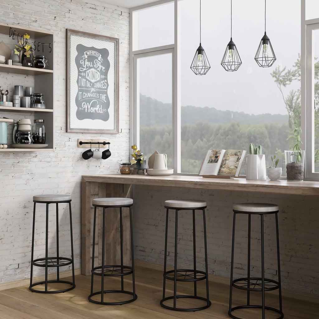 Rustic Metal Barstools Set of 2 T6684