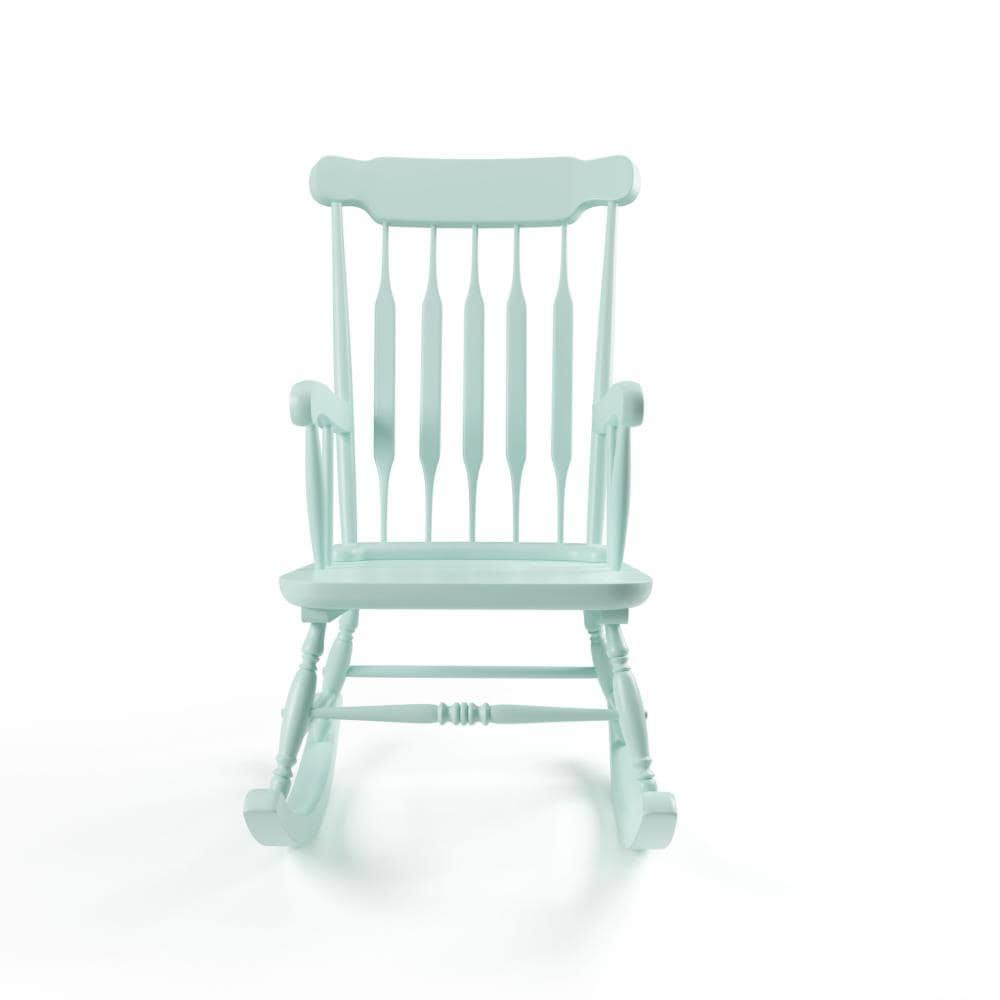 Blue Slatted Backrest Rocking Chair U2567