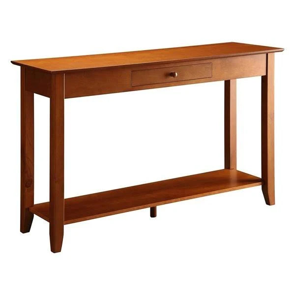 Cherry Console Table with 1 Drawer and Shelf H5933