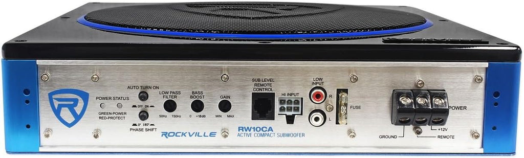 10 800 Watt Slim Low Profile Powered Car Subwoofer Z41036