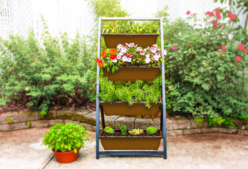 4-Bin 4ft Vertical Garden Grey E34186