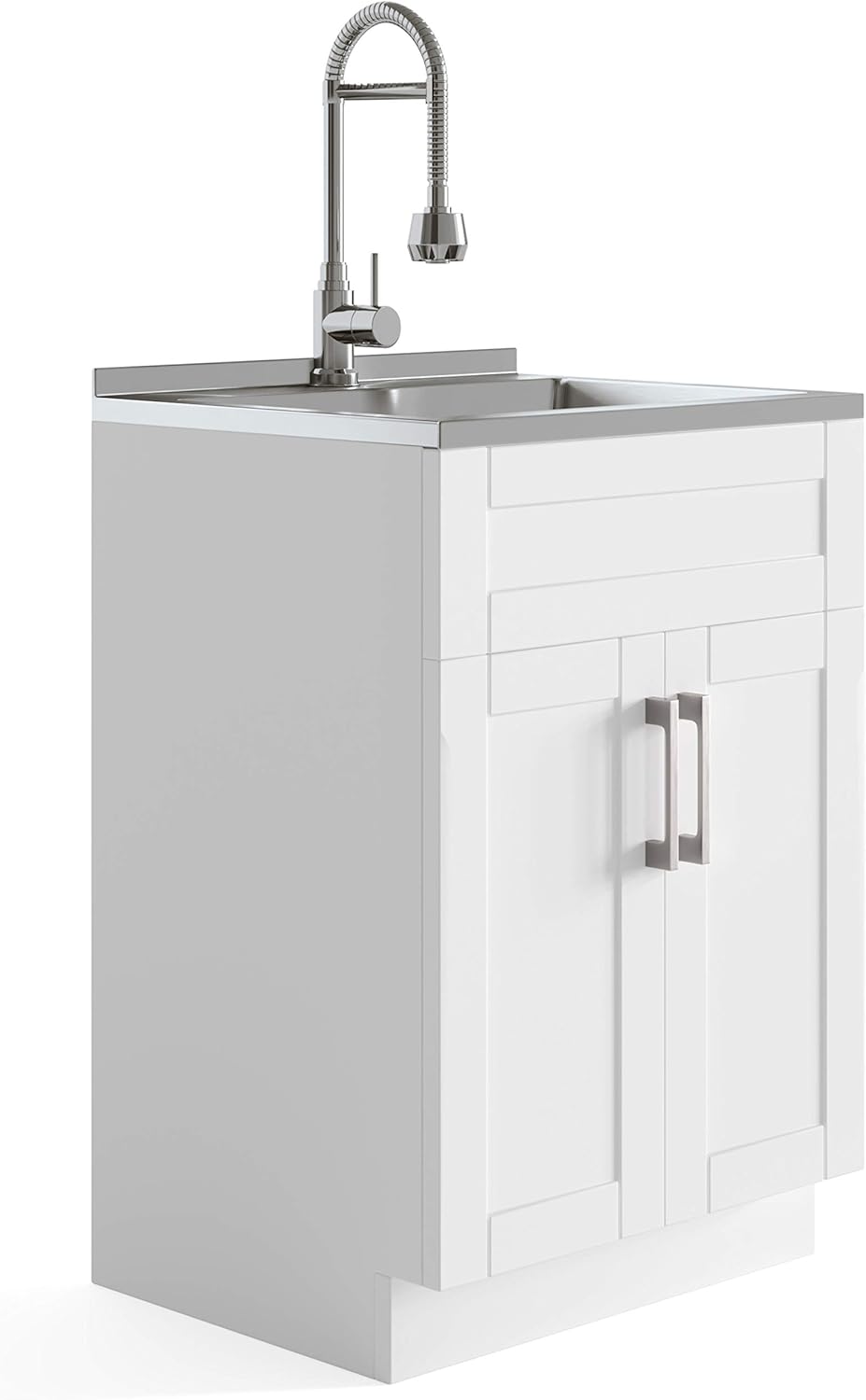 24 inch Laundry Cabinet with Faucet and Stainless Steel Sink K10096