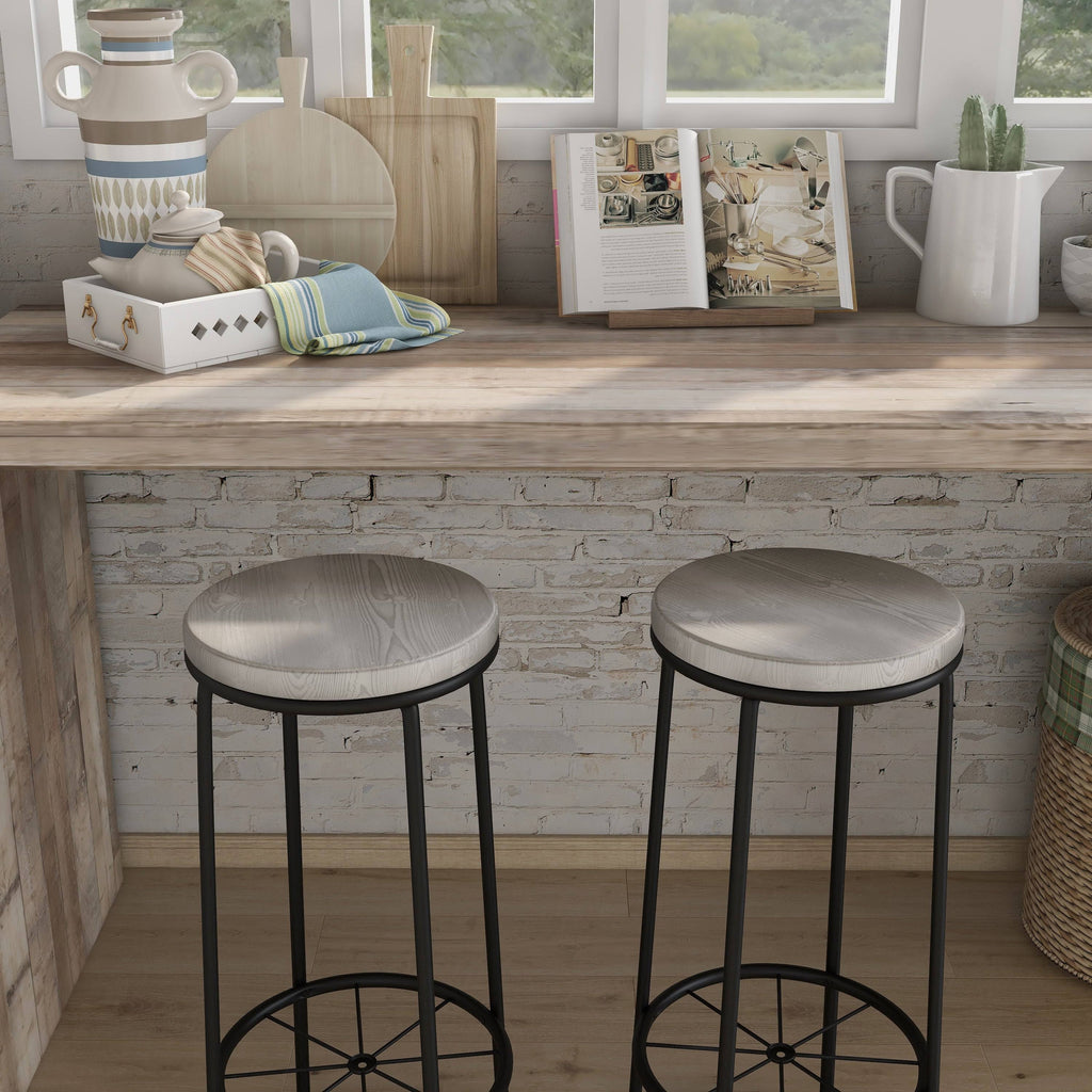 Rustic Metal Barstools Set of 2 T6684