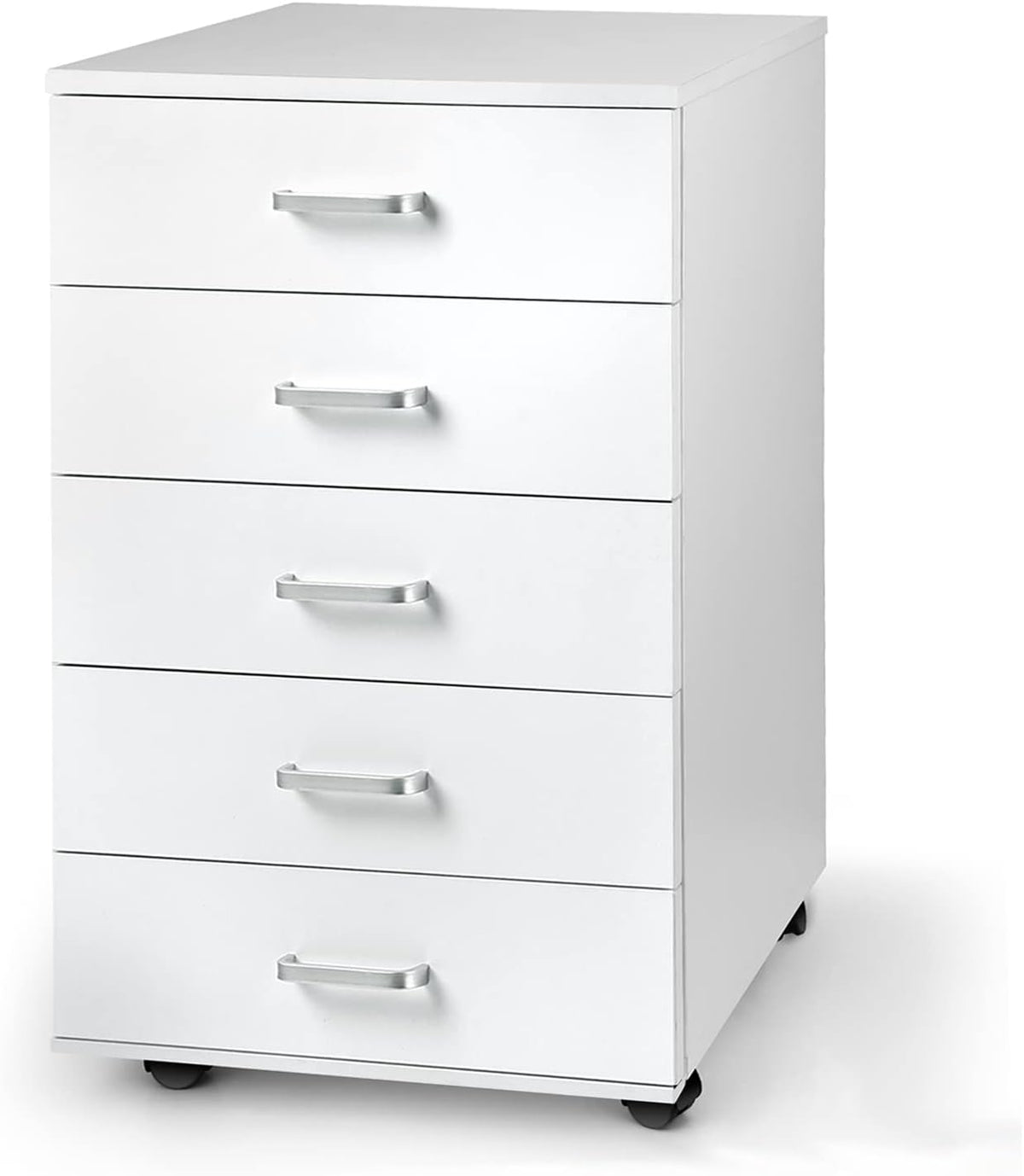 White 5 Drawer Mobile Office Cabinet S82836